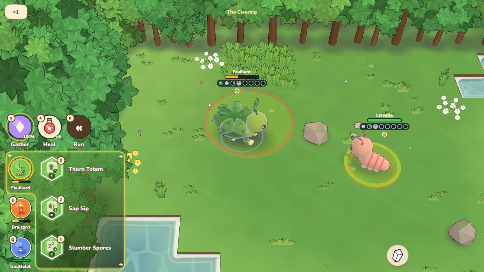 A fight in a forest clearing